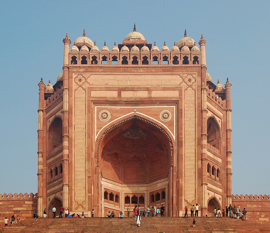 Buland Darwaza in Agra - a monumental gateway, part of Fatehpur Sikri, built by Emperor Akbar in 1601 to commemorate his victory