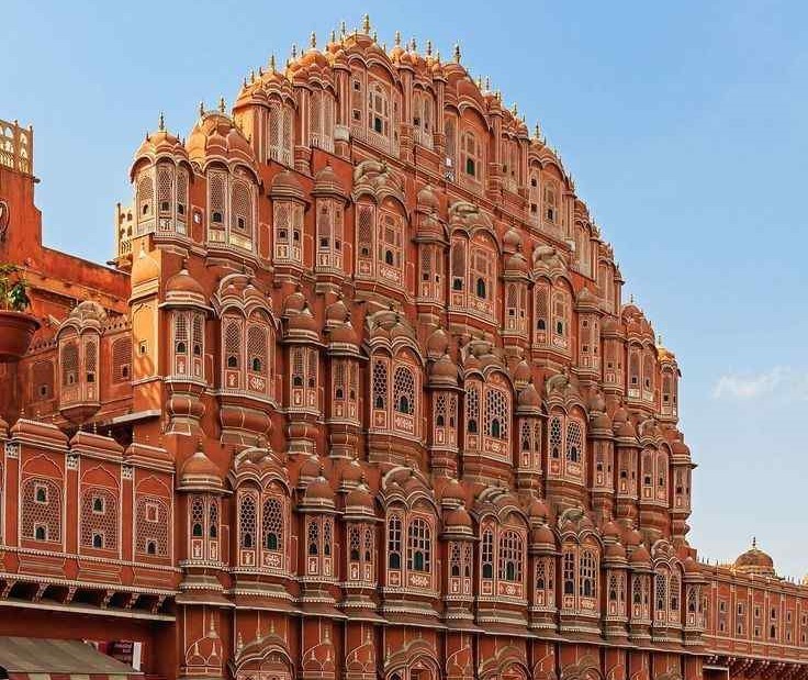 Side view of Hawa Mahal, Jaipur, Rajasthan, India