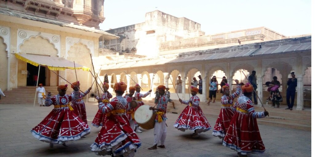 Dancers performing at a festival in Jodhpur. Image available on Wikimedia Common