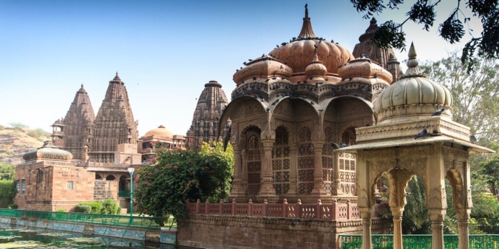 Mandore Gardens in Jodhpur, Rajasthan, India - a tranquil oasis with lush greenery. Image available on Flickr.