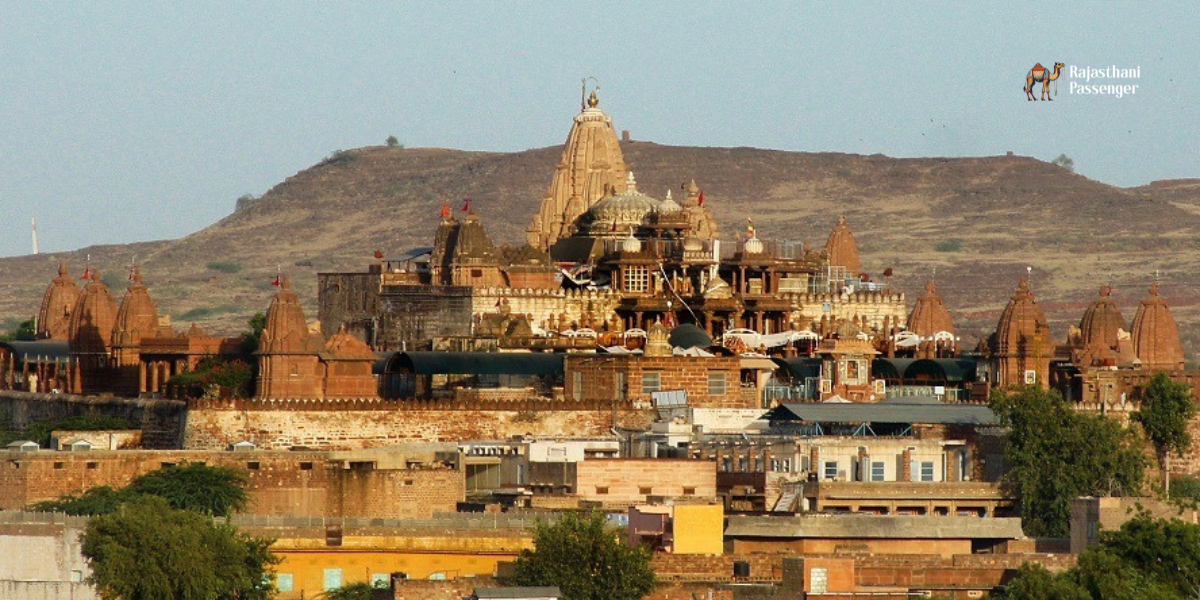 Osian Temples in Rajasthan, India: Ancient sandstone temples adorned with intricate carvings, set against the backdrop of desert landscapes, showcasing the region's rich cultural and architectural heritage.