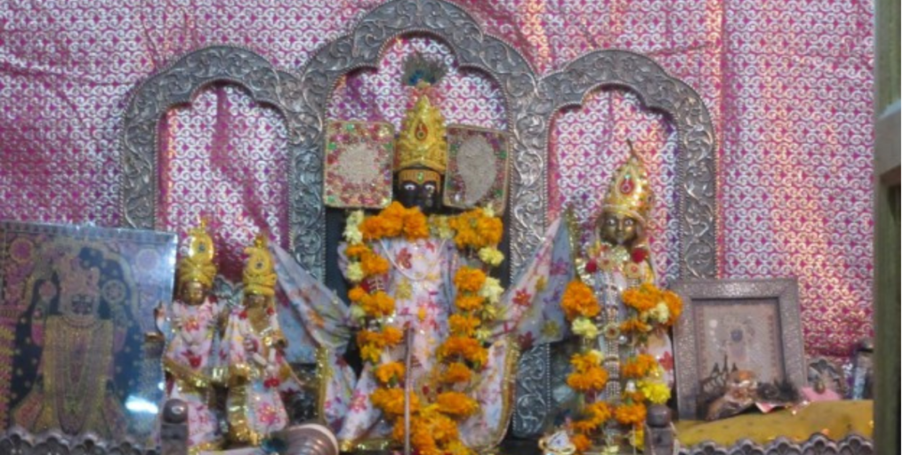 Raj Ranchhodji Temple in Jodhpur, Rajasthan: A majestic Hindu temple adorned with intricate architectural details and vibrant colors, offering a glimpse into the region's rich cultural heritage.