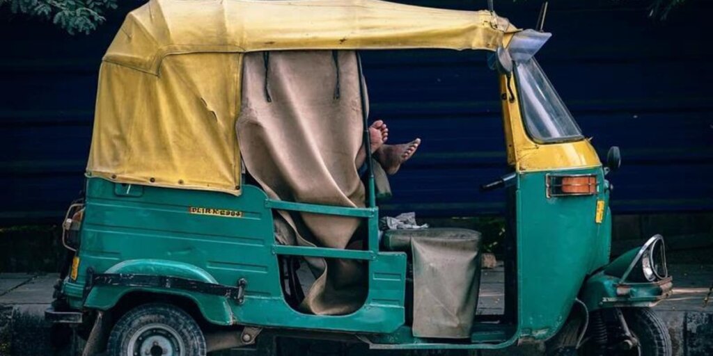 Auto rickshaw on a bustling street" - Image by rawpixel.com | Get this image on: Rawpixel 